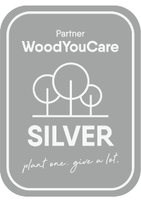 Partner badge of WoodYouCare due to sponsering the campaign for planting trees in Indonesia